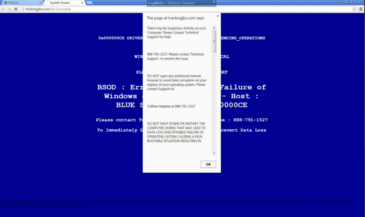 blue screen